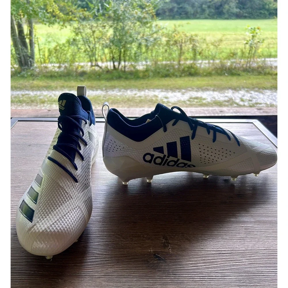 Adidas‎ Adizero 5-Star 7.0 Football Cleats White Navy Blue DA9549 Mens size 16